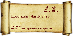 Lisching Marióra névjegykártya